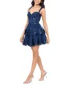 Blondie Nites Sequin Lace Minidress In Navy