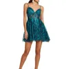 Blondie Nites Womens Sequined Polyester Fit & Flare Dress