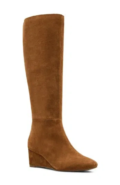 Blondo Breena Waterproof Wedge Leather Boot In Brown