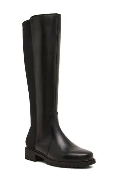 Blondo Courtney Waterproof Knee High Boot In Black Leather/stretch