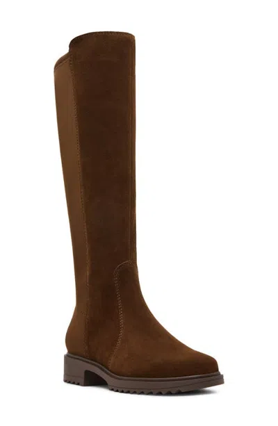 Blondo Courtney Waterproof Knee High Boot In Chocolate Suede/stretch