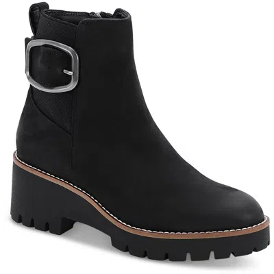 BLONDO DAHLIA WOMENS BLOCK HEEL BUCKLE ANKLE BOOTS