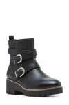 Blondo Dazie Waterproof Buckle Bootie In Black Leather