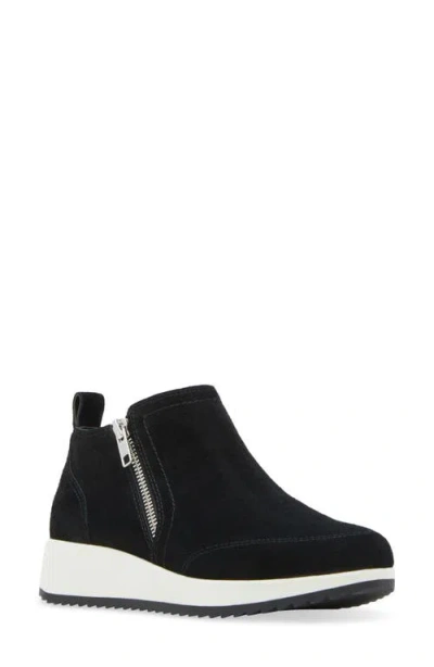 Blondo Ellorie Waterproof Wedge Sneaker In Black Suede