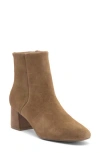 Blondo Etana Waterproof Block Heel Bootie In Taupe Suede