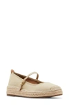 Blondo Haizley Waterproof Espadrille Mary Jane Flat In Almond Fabric