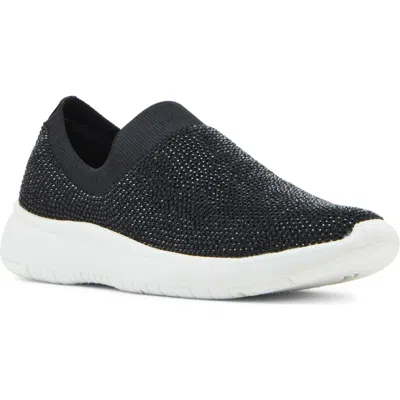 Blondo Karen Waterproof Knit Sneaker In Black Stretch Knit