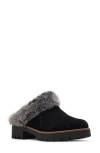 Blondo Karoline Faux Fur Clog In Black Suede