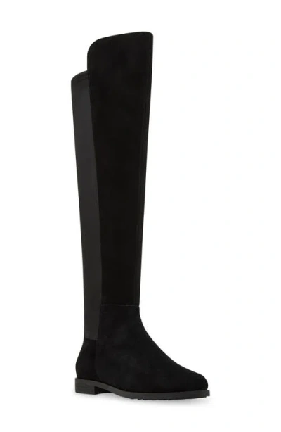 Blondo Layne Waterproof Over The Knee Boot In Black Suede/stretch Fabric