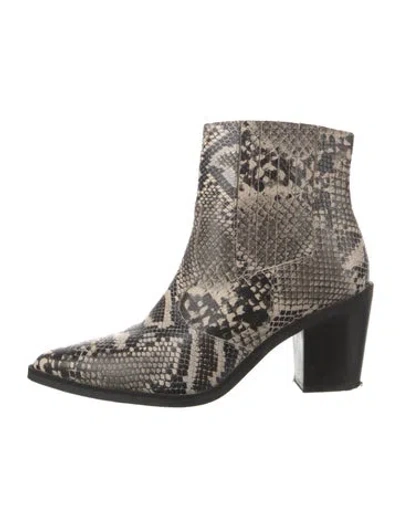 Pre-owned Blondo Leather Animal Print Boots In Neutrals