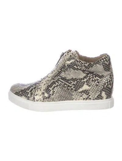 Pre-owned Blondo Leather Animal Print Chunky Sneakers In Multicolor