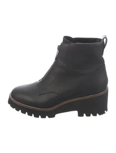 Pre-owned Blondo Leather Combat Boots In Black