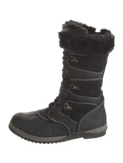 Pre-owned Blondo Leather Lace-up Boots In Black