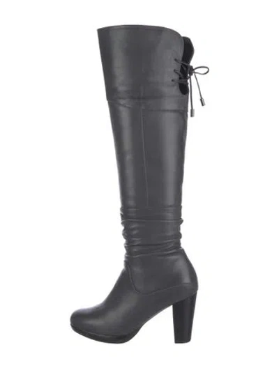 Pre-owned Blondo Leather Lace-up Boots In Gray