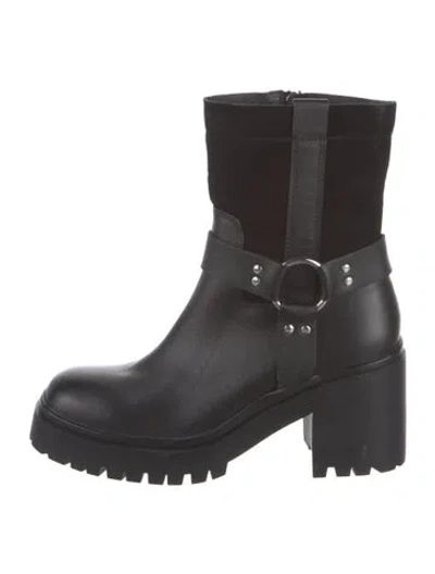 Pre-owned Blondo Leather Moto Boots In Black