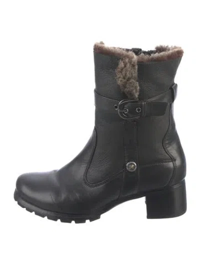 Pre-owned Blondo Leather Moto Boots In Black