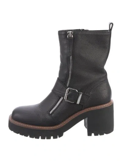 Pre-owned Blondo Leather Moto Boots In Black