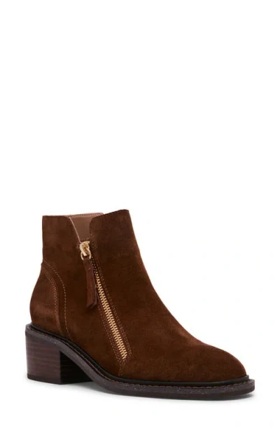 Blondo Lilani Waterproof Block Heel Bootie In Brown
