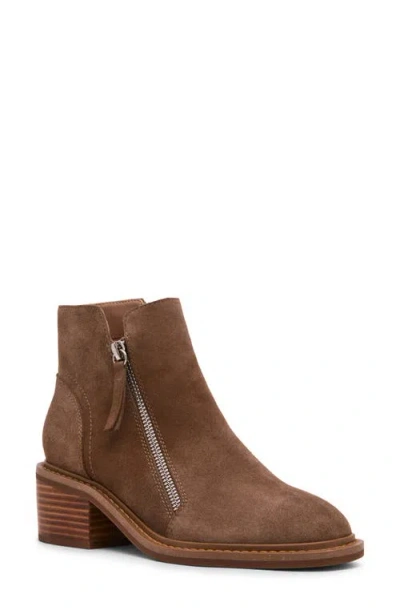 Blondo Lilani Waterproof Block Heel Bootie In Brown