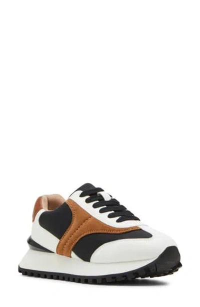Blondo Lily Waterproof Lug Sneaker In Black/tan Nylon/leather