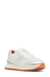 Blondo Lois Retro Waterproof Running Sneaker In Silver Multi Nylon/leather