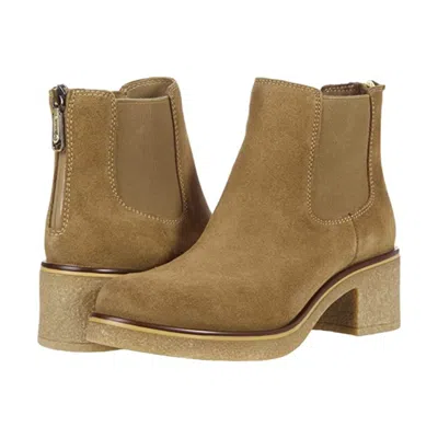 Blondo Lima Boots Tan Suede Waterproof Chelsea Bootie Zap1027 In Green