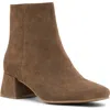 Blondo Lizzy Waterproof Square Toe Block Heel Bootie In Brown