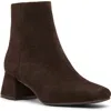 Blondo Lizzy Waterproof Square Toe Block Heel Bootie In Brown