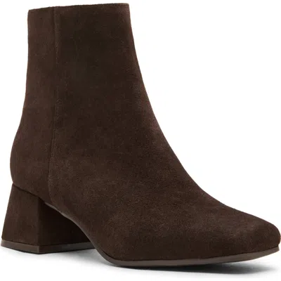 Blondo Lizzy Waterproof Square Toe Block Heel Bootie In Brown