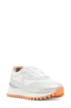 Blondo Lois Retro Waterproof Running Sneaker In Silver Leather