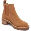 Blondo Matilda Waterproof Lug Sole Chelsea Boot In Cognac Suede