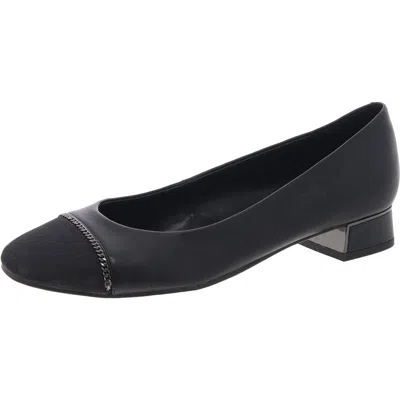 Blondo Mellie Womens Toe Cap Faux Leather Block Heels In Black