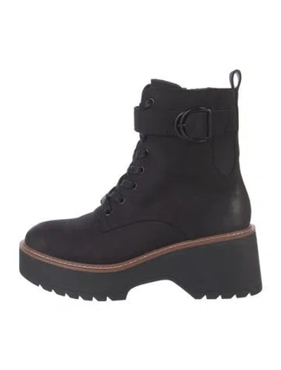 Pre-owned Blondo Nubuck Combat Boots In Black