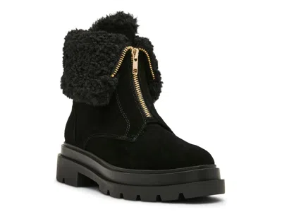 Blondo Parina Waterproof Foldover Bootie In Black Suede