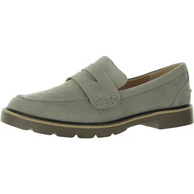 Blondo Penny Womens Solid Suede Loafers In Brown