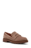 Blondo Waterproof Penny Loafer In Taupe Suede