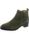 Blondo Samara Womens Suede Square Toe Ankle Boots In Olive Suede