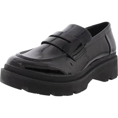 Blondo School Womens Leather Slip-on Platform Heels In Black