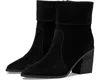 Blondo Sinner Boots Womens Black Suede Pointed Toe Block Heel Bootie Jobb188 In Black