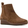 Blondo Stringer Waterproof Wedge Bootie In Taupe Suede