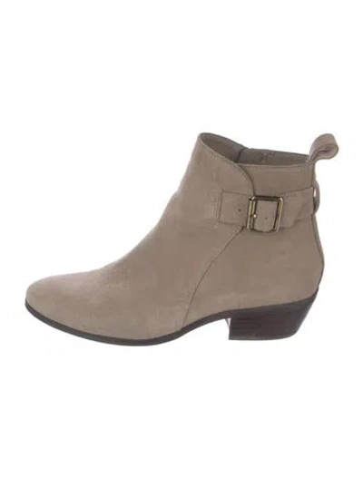 Pre-owned Blondo Suede Colorblock Pattern Boots In Neutral