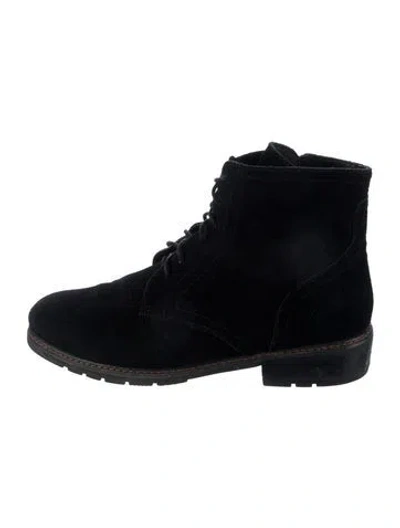 Pre-owned Blondo Suede Combat Boots In Black
