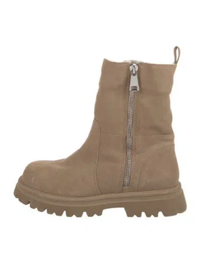 Pre-owned Blondo Suede Combat Boots In Neutral