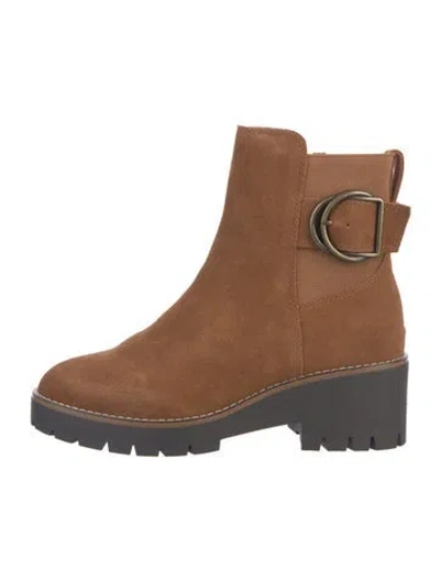 Pre-owned Blondo Suede Moto Boots In Brown
