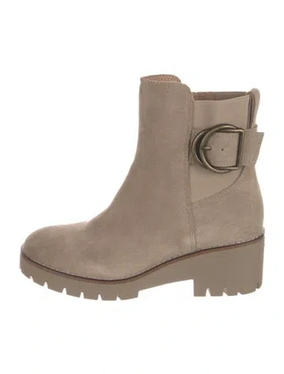 Pre-owned Blondo Suede Moto Boots In Neutrals