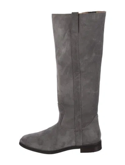 Pre-owned Blondo Suede Riding Boots In Gray