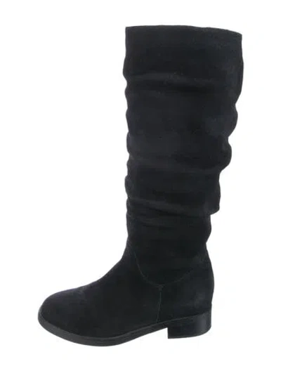 Pre-owned Blondo Suede Slouch Boots In Black