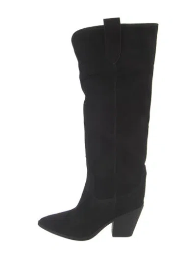 Pre-owned Blondo Suede Western Boots In Black