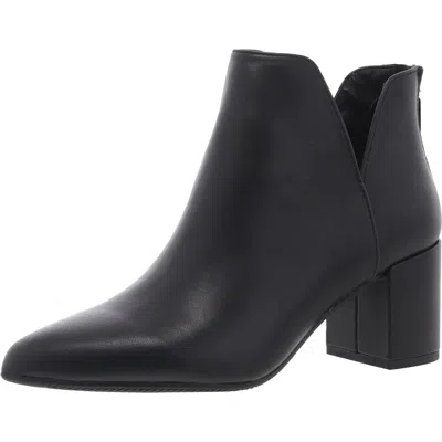 Blondo Tanner Womens Block Heel Leather Ankle Boots In Black