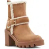Blondo Teryn Waterproof Faux Shearling Bootie In Tan Suede